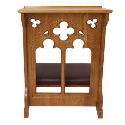 Padded Kneeler Medium Oak Stain with shelf