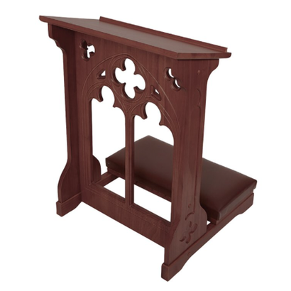 Padded Kneeler Walnut Stain with shelf