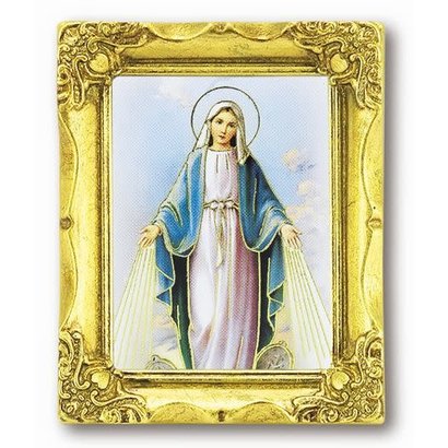 Our Lady Miraculous Medal 3x2 Gold Frame