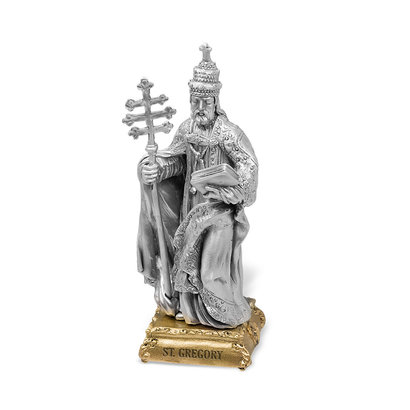 St. Gregory - 4" Pewter Statue