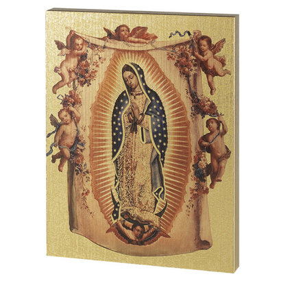 Our Lady of Guadalupe-Lg Gold Embossed Plaque