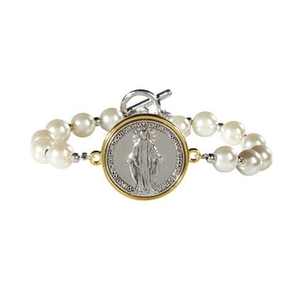 Our Lady of Grace Two Toned Bracelet