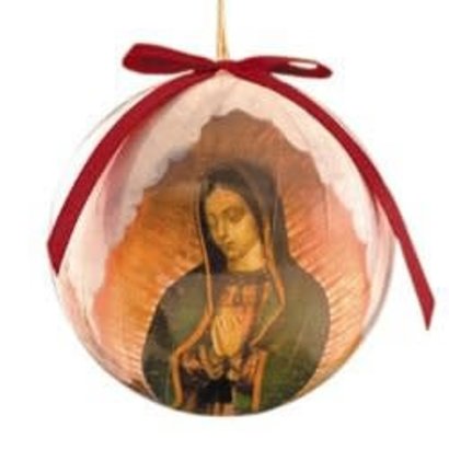 Our Lady of Guadalupe with Roses Decoupage Ornament single