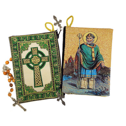 Saint Patrick - Irish Cross Rosary Icon Pouch 5 3/8 Inch