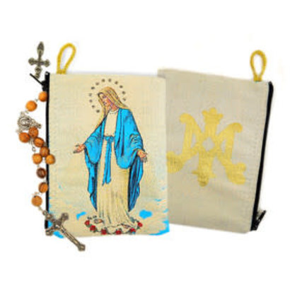 Our Lady Of Grace Rosary Icon Pouch Case 5 3/8"x4"