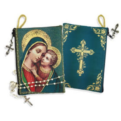 Madonna & Child Rosary Icon Pouch 5 3/8"x4" NEW!!