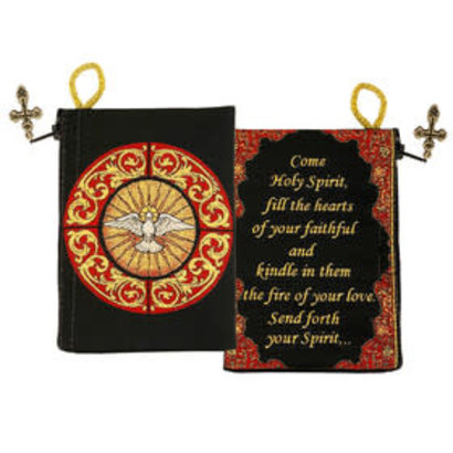 "Holy Spirit" Bernini Inspired Confirmation Keepsake Tapestry Pouch - Black/Red 5.5'W x 4'H