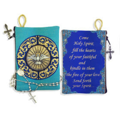 "Holy Spirit" Bernini Inspired Tapestry Pouch Keepsake Pouch - Turquoise 5.5' x 4'