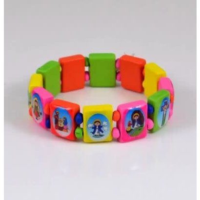 Childrens Multicolor Saints Stretch Bracelet