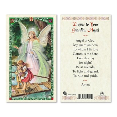 Prayer to your Guardian Angel Holy Card, Printed in Italy