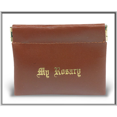 Brown Snap Rosary Case