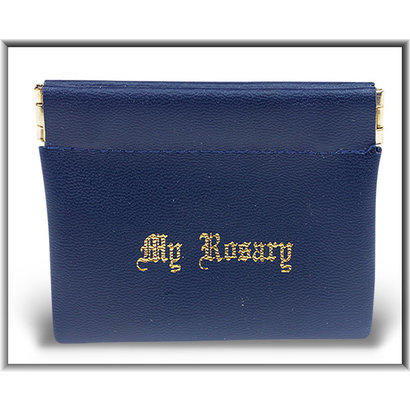 blue snap Rosary Case