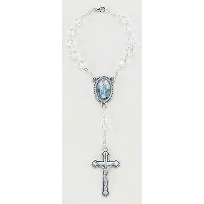 Our Lady of the Highway Auto Rosary, 6mm Crystal Beads