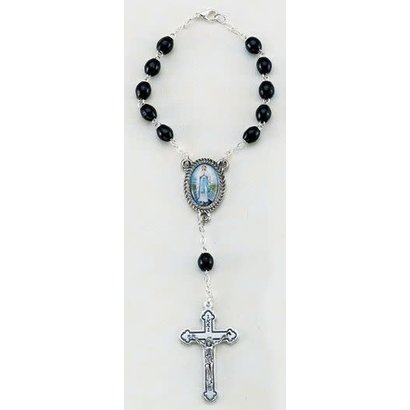 Our Lady of the Highway Auto Rosary, Black Wood Beads
