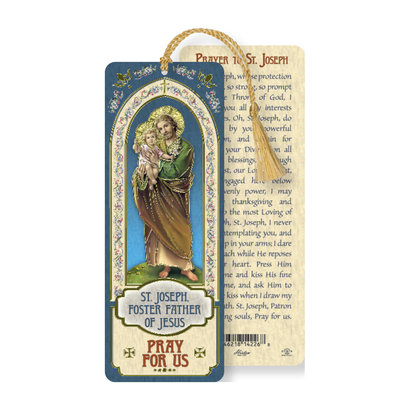 Saint Joseph Laminated Bookmark with Tassel