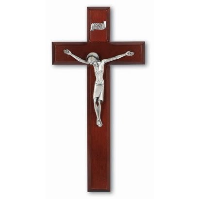 10" Dark Cherry Cross with Silver Corpus