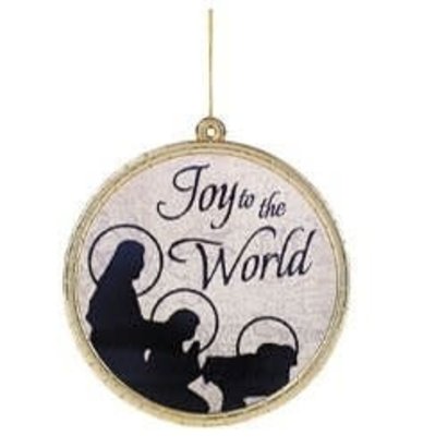 Christ the Savior Is Born, Round Glass Ornament
