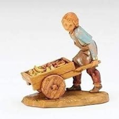 5" Hugo Villager w Cart Nativity Figure