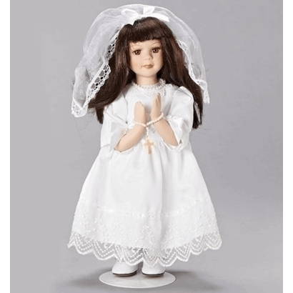 12"H Brunette Communion Figure