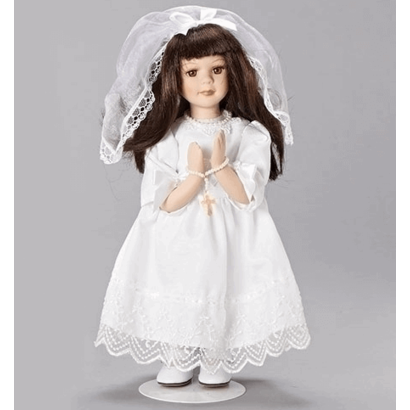 First Holy Communion Doll, 12"H Brunette