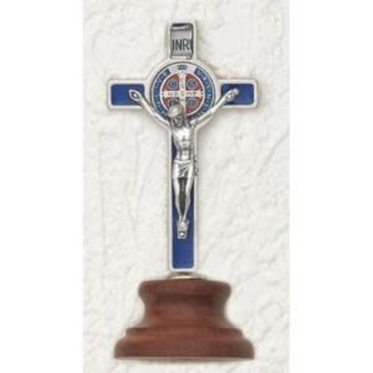 Blue St. Benedict Cross on Base