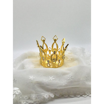 Metal Gold Crown with Decorative Jewels 7cm