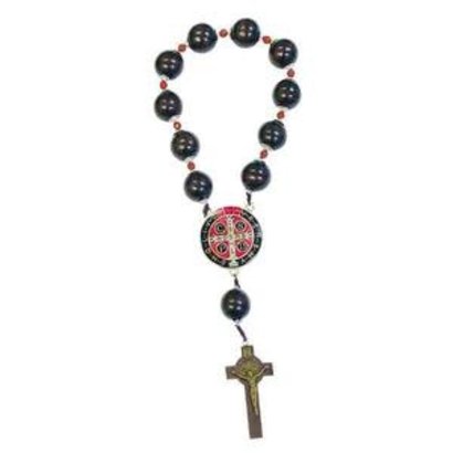 St. Benedict Door Rosary with Wooden Beads Made in Italy