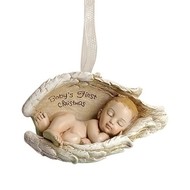 Babies First Christmas, Baby In Wings-Ornament 2.25"