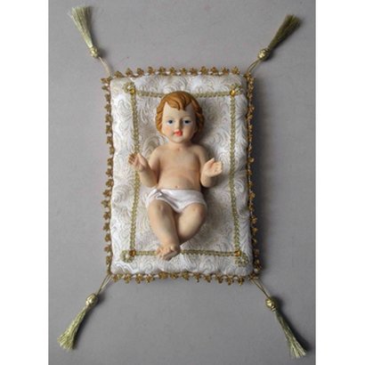 Baby Jesus with Gold Cushion 8"