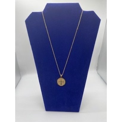 1" St. Benedict Medal on 18" Chain- Gold Plated Stainless Steel