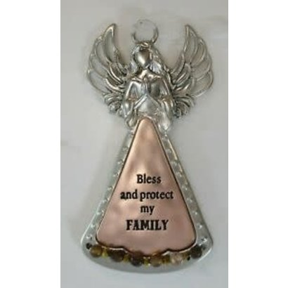 Angel Ornament, "Bless and protect my family"