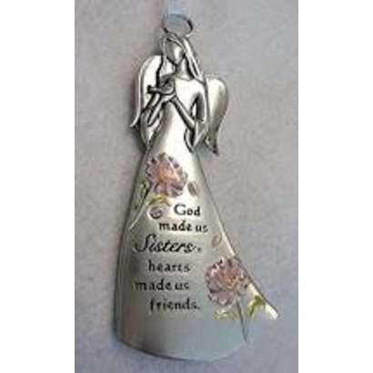 Angel Ornament, "God made us sisters, hearts made us friends"