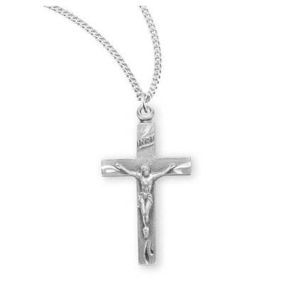 Basic Engraved Sterling Silver Crucifix