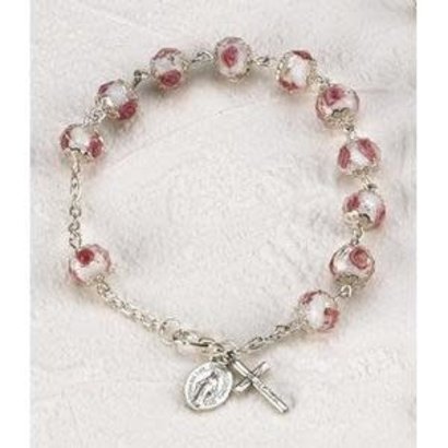 CRYSTAL ROSE, PAINTED ROSE CRYSTAL BEAD