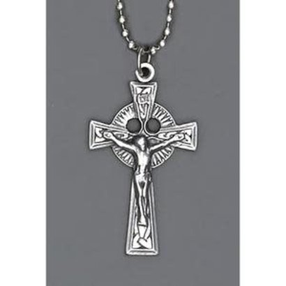 Auto Jewelry 1 1/4" Inch St. Benedict Crucifix w/ Ball Chain- Made in Italy