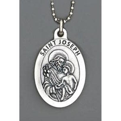 Auto Jewelry 1 1/2 inch St. Joseph Medal w/ Ball Chain- Made in Italy