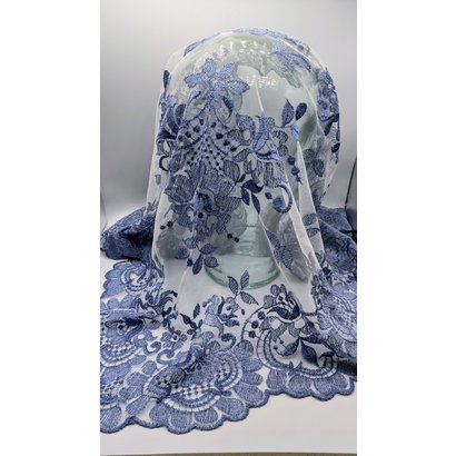 CORNFLOWER BLUE SPANISH MANTILLA