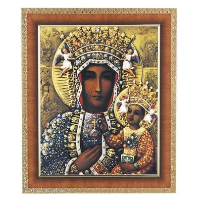 Cherry Frame w/ 8x10 Our Lady of Czestochowa Print
