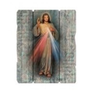 DIVINE MERCY SMALL 7 1/2X9" VINTAGE PLAQUE WITH HANGER