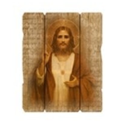 Sacred Heart Of Jesus Small 7 1/2X9" Vintage Plaque With Hanger