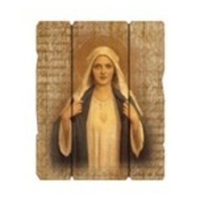 Immaculate Heart Of Mary Small 7 1/2X9" Vintage Plaque With Hanger
