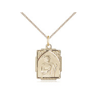 St Jude 14kt Gold Filled Pendant on a 18 inch Gold Filled Light Curb Chain