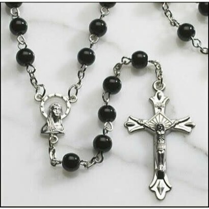 Auto Rosary 6 mm Black Wood Bead