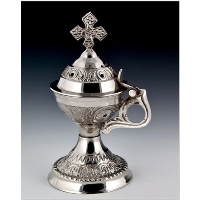Cross Carved Censer Burner-5"H