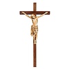 Antique Gold Crucifix, Walnut Cross 34"