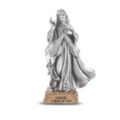 Divine Mercy- 4 1/2" Pewter Statue