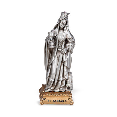 St. Barbara- 4 1/2" Pewter Statue