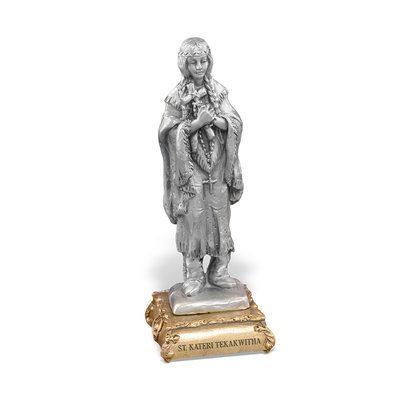 St. Kateri- 4 1/2" Pewter Statue