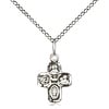5-Way Medal  Sterling Silver 5/8" x 3/8" w/Chain 18"