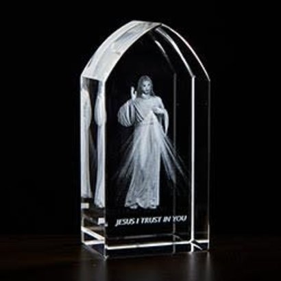 Divine Mercy Etched Glass, 3-1/4'' H